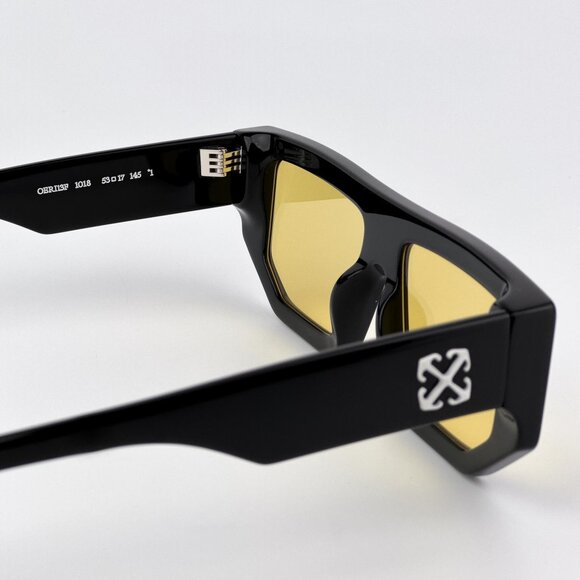 Off-White VANCOUVER Men Sunglasses Black Square Yellow Lenses | Model OERI13F - Picture 8 of 12